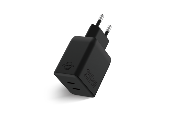 ITSKINS Spectrum 35W PD Fast Charger 2 Port USB-C EU Plug - Black