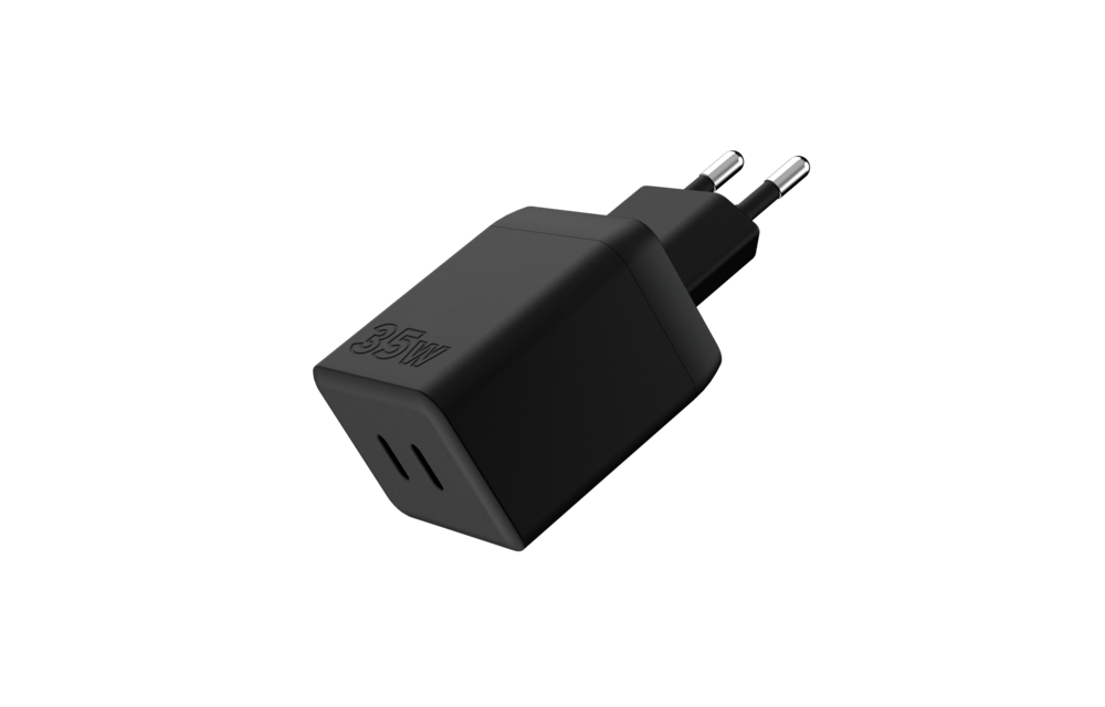 ITSKINS Spectrum 35W PD Fast Charger 2 Port USB-C EU Plug - Black