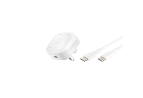Belkin BoostCharge Compact USB-C Wall Charger 20W + USB-C to USB-C Cable - White