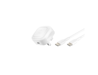 Belkin BoostCharge Compact USB-C Wall Charger 20W + USB-C to USB-C Cable - White