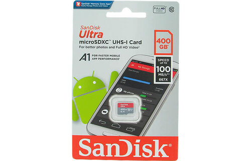 SanDisk Ultra microSD cards 100MB/s C10 Red/ Gray - 400GB
