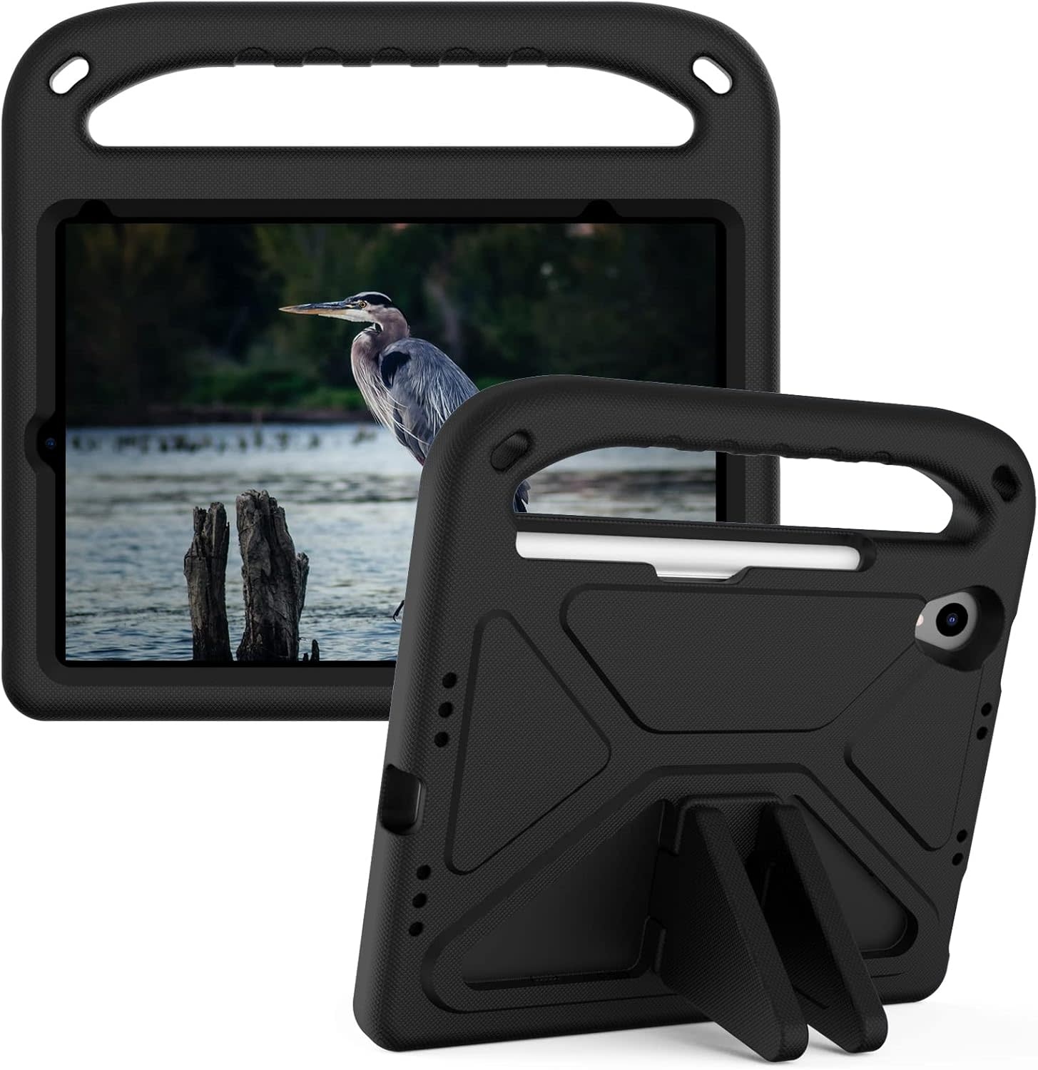 EVA Kids Safe Handle Stand Shockproof with Pencil Holder Case For Apple iPad Mini 8.3" 6th/7th Gen  - Black