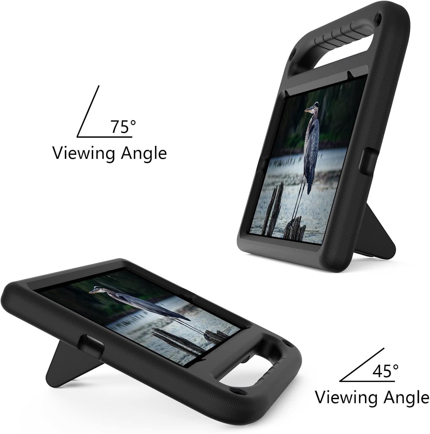 EVA Kids Safe Handle Stand Shockproof with Pencil Holder Case For Apple iPad Mini 8.3" 6th/7th Gen  - Black