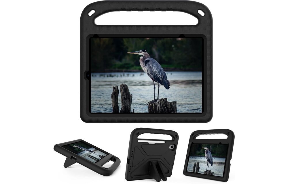 EVA Kids Safe Handle Stand Shockproof with Pencil Holder Case For Apple iPad Mini 8.3" 6th/7th Gen - Black