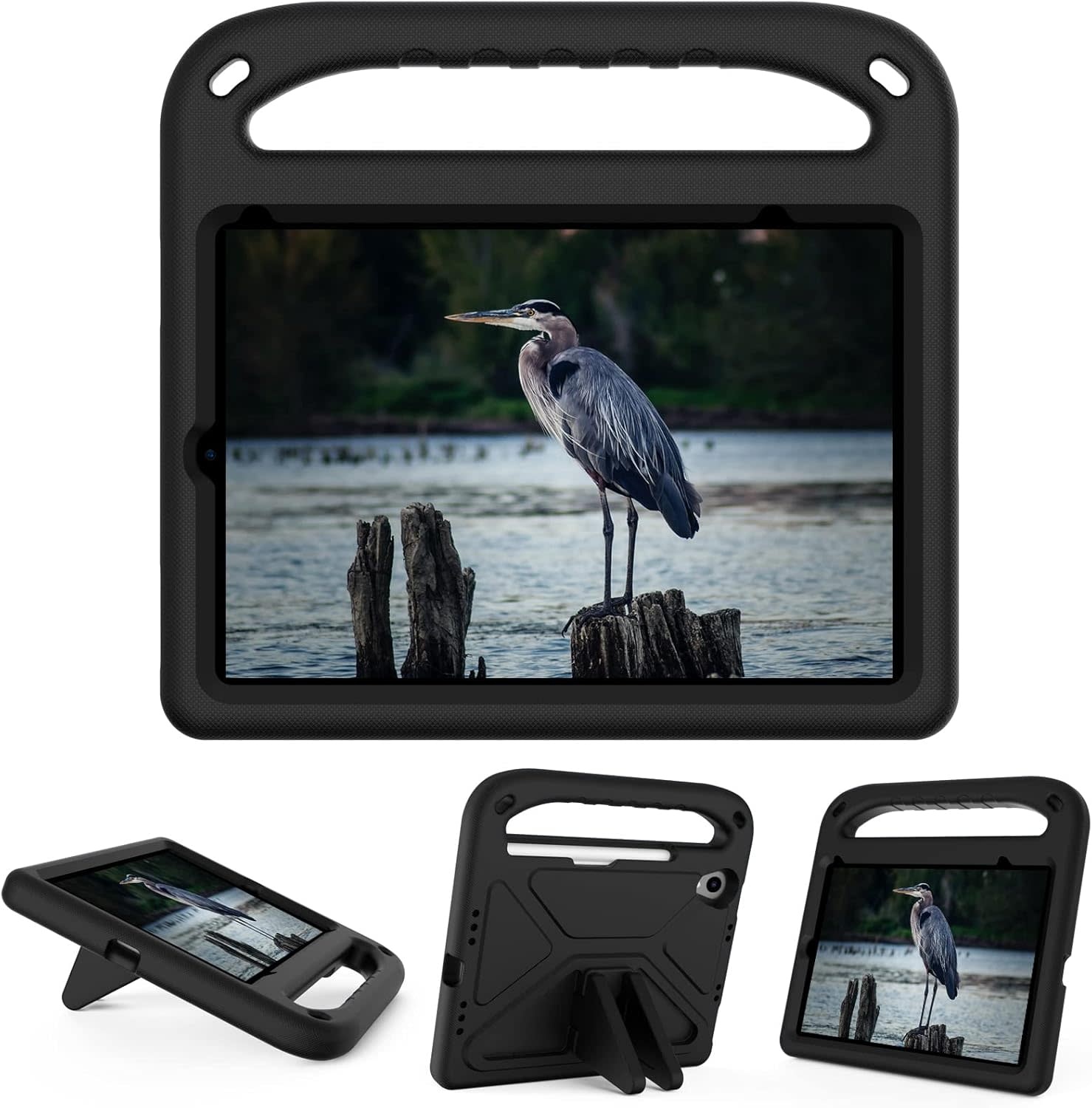 EVA Kids Safe Handle Stand Shockproof with Pencil Holder Case For Apple iPad Mini 8.3" 6th/7th Gen - Black