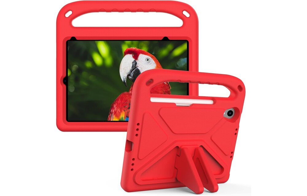 EVA Kids Safe Handle Stand Shockproof with Pencil Holder Case For Apple iPad Mini 8.3" 6th/7th Gen  - Red