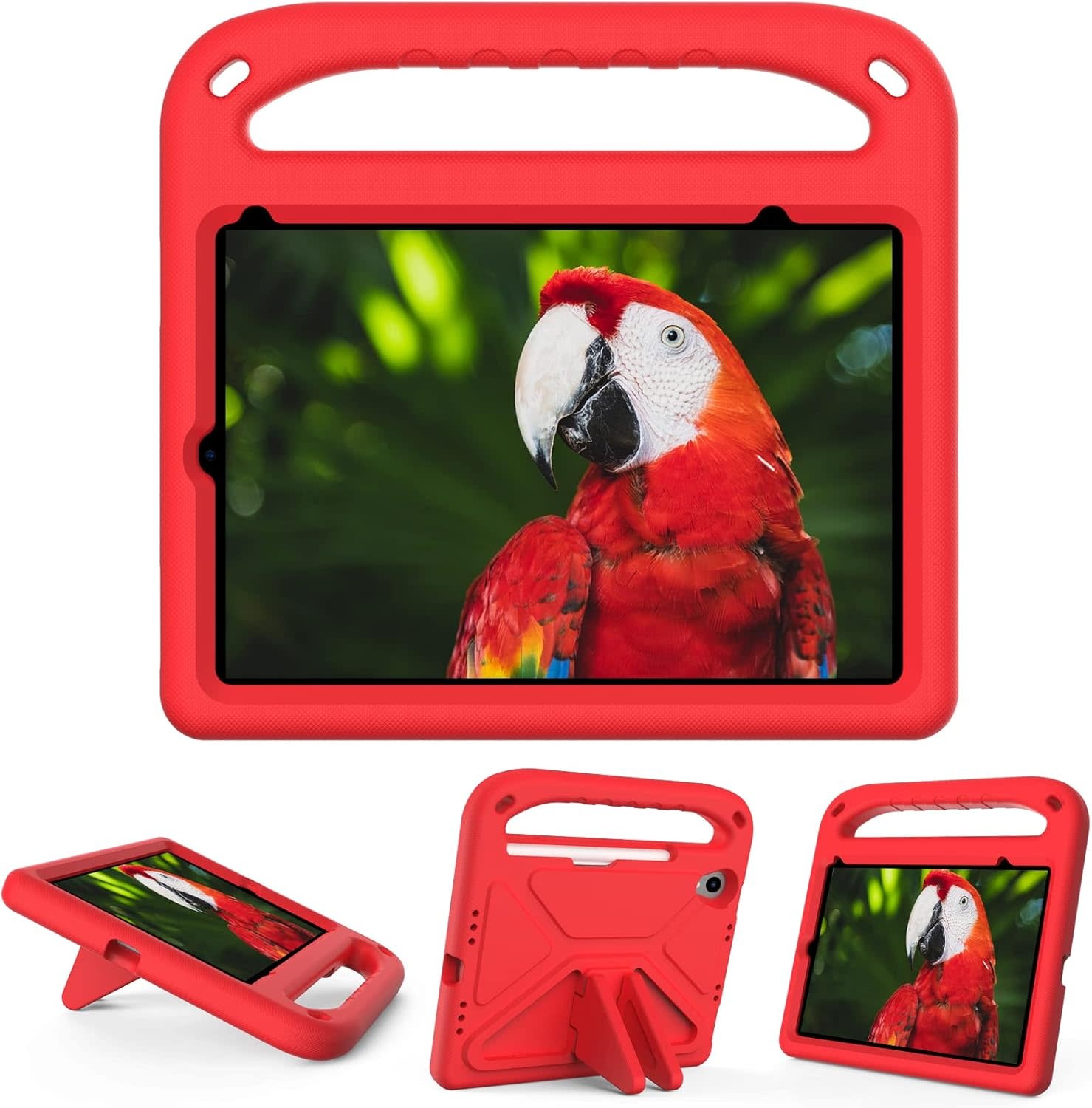 EVA Kids Safe Handle Stand Shockproof with Pencil Holder Case For Apple iPad Mini 8.3" 6th/7th Gen  - Red