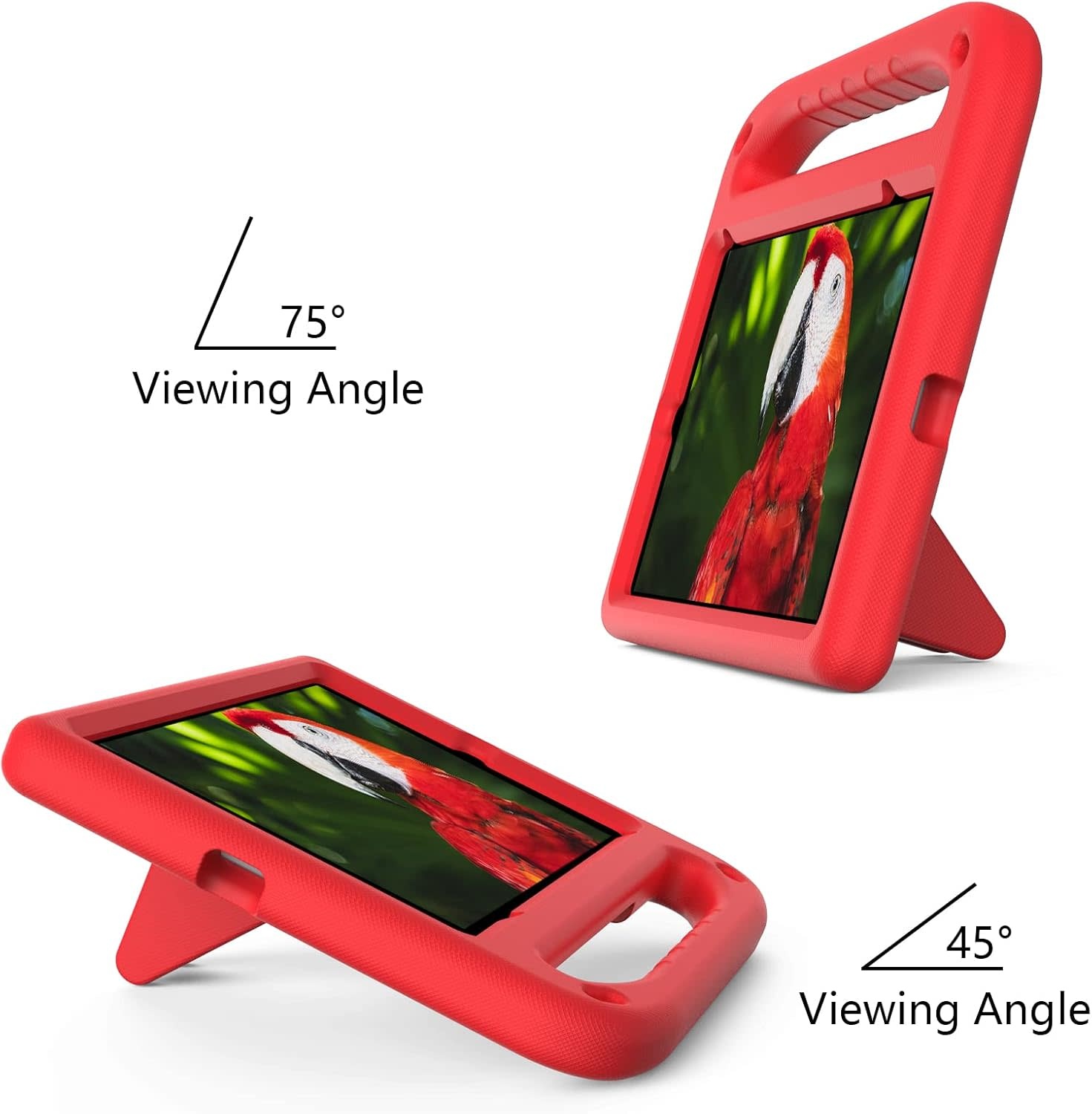 EVA Kids Safe Handle Stand Shockproof with Pencil Holder Case For Apple iPad Mini 8.3" 6th/7th Gen  - Red