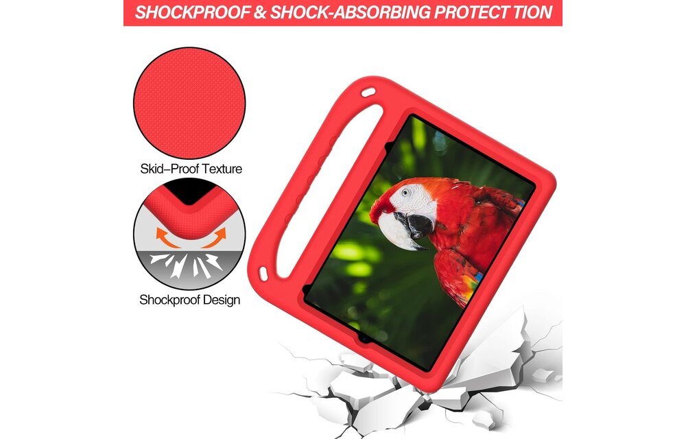 EVA Kids Safe Handle Stand Shockproof with Pencil Holder Case For Apple iPad Mini 8.3" 6th/7th Gen  - Red