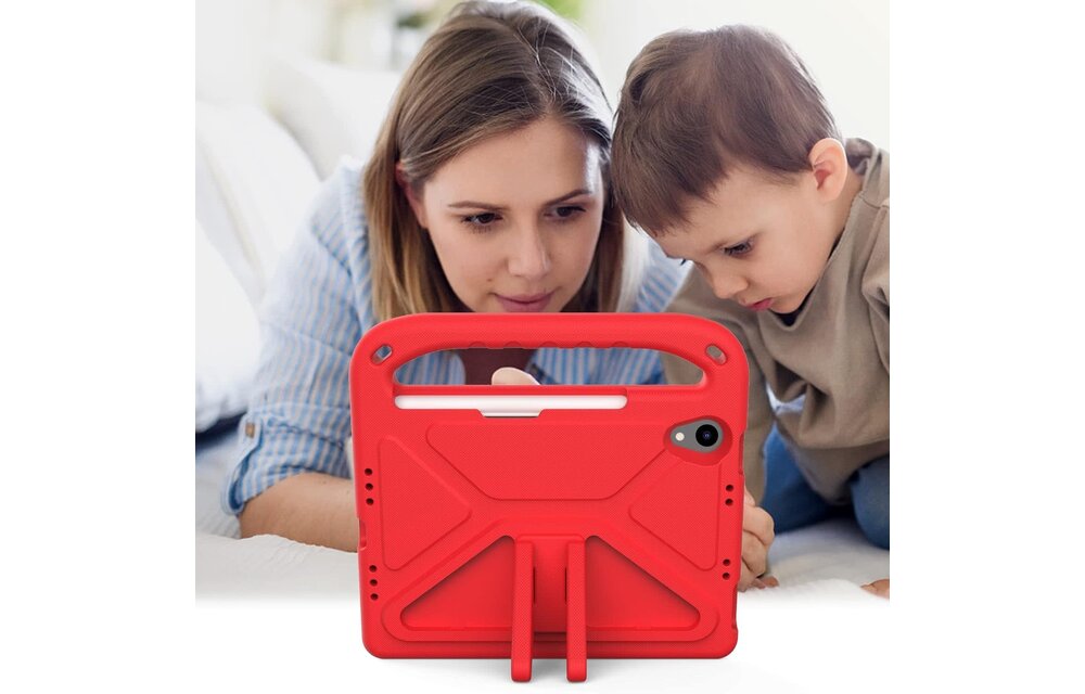 EVA Kids Safe Handle Stand Shockproof with Pencil Holder Case For Apple iPad Mini 8.3" 6th/7th Gen  - Red