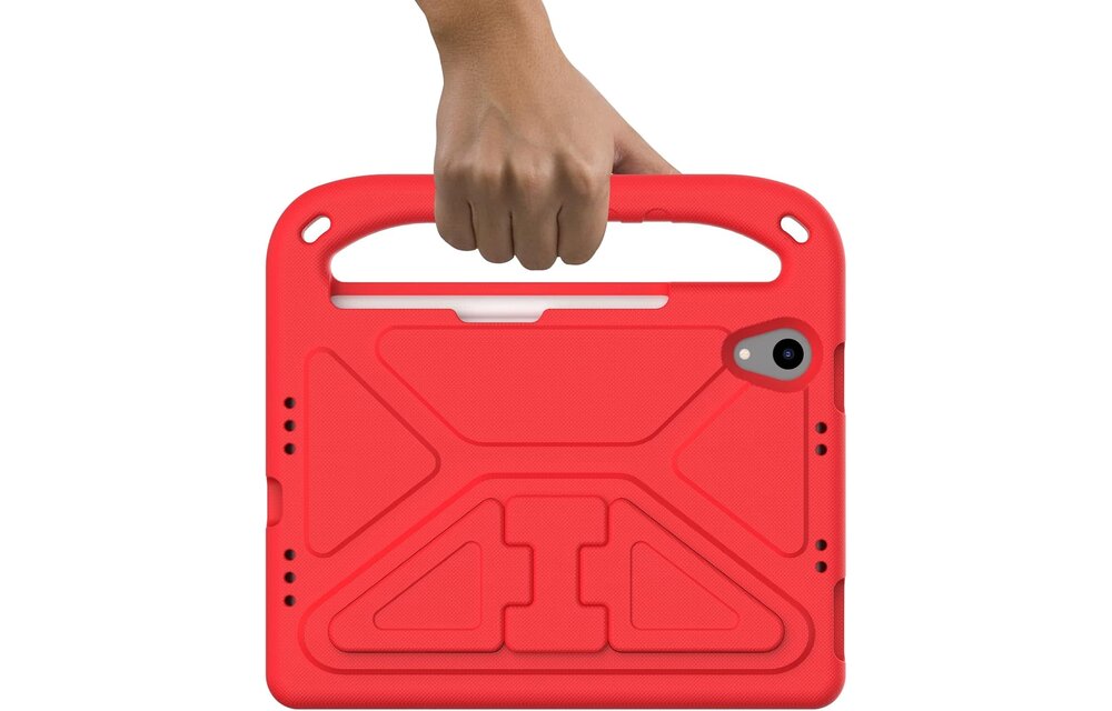 EVA Kids Safe Handle Stand Shockproof with Pencil Holder Case For Apple iPad Mini 8.3" 6th/7th Gen  - Red
