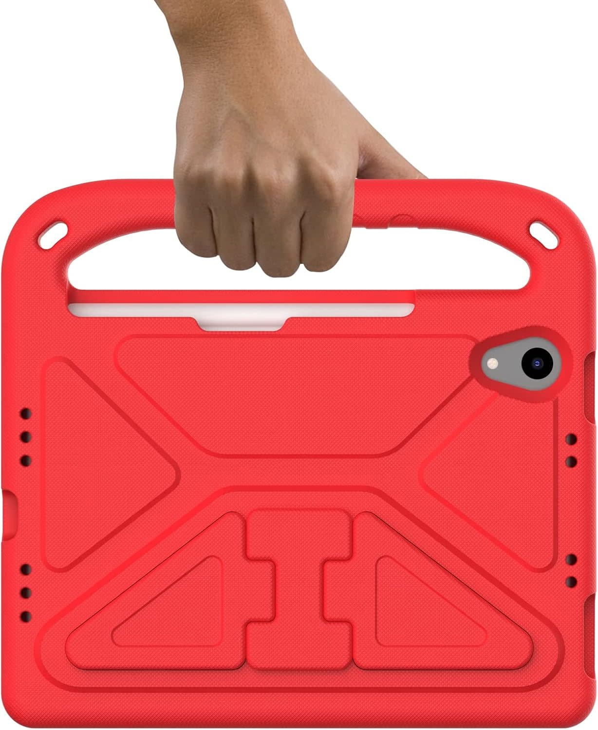 EVA Kids Safe Handle Stand Shockproof with Pencil Holder Case For Apple iPad Mini 8.3" 6th/7th Gen  - Red