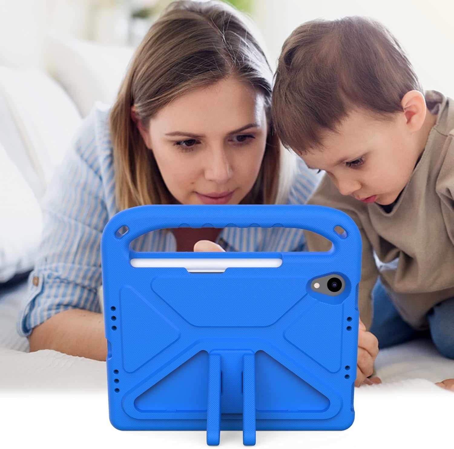 EVA Kids Safe Handle Stand Shockproof with Pencil Holder Case For Apple iPad Mini 8.3" 6th/7th Gen - Blue