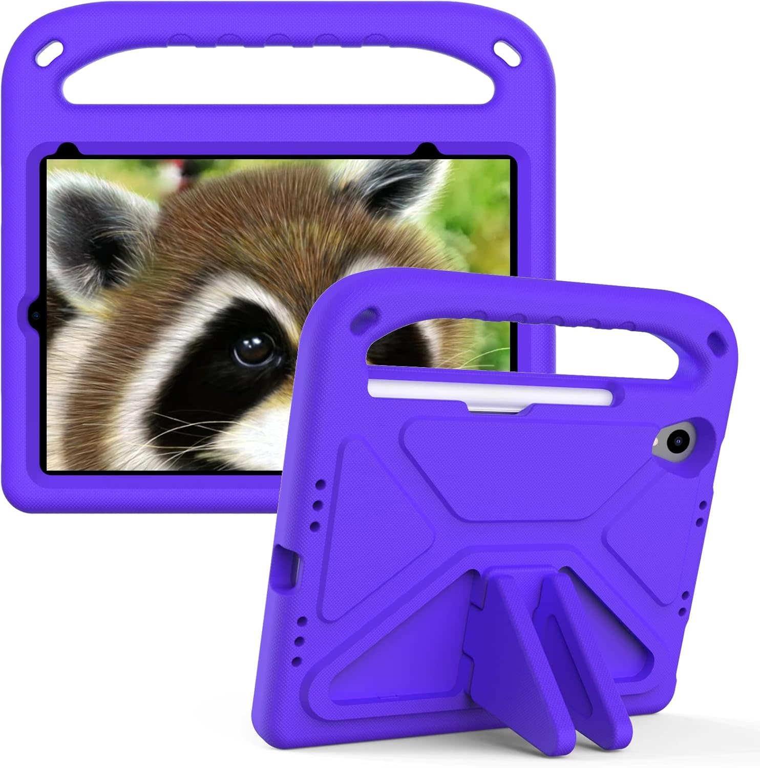 EVA Kids Safe Handle Stand Shockproof with Pencil Holder Case For Apple iPad Mini 8.3" 6th/7th Gen  - Purple