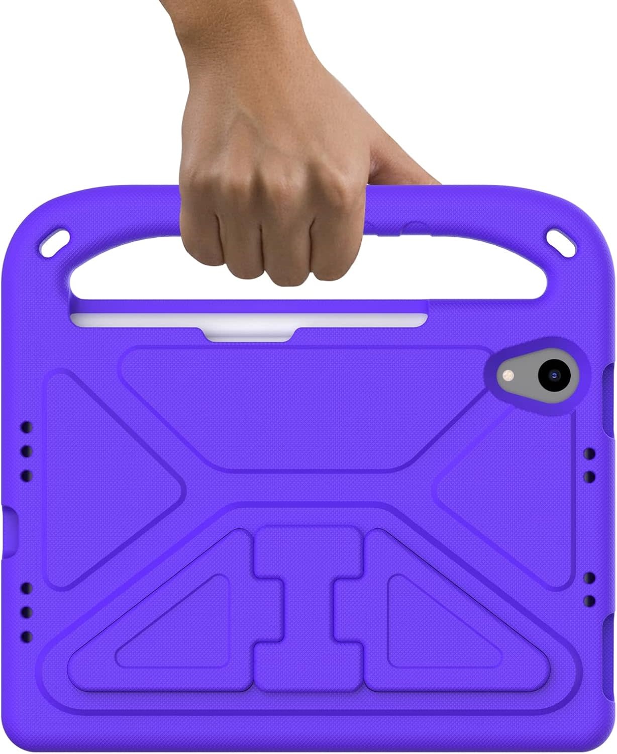 EVA Kids Safe Handle Stand Shockproof with Pencil Holder Case For Apple iPad Mini 8.3" 6th/7th Gen - Purple