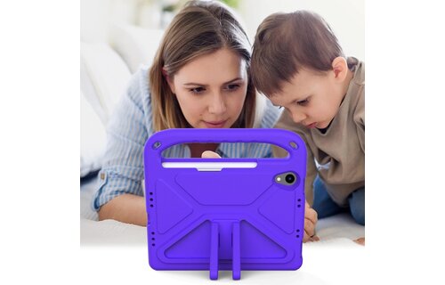 EVA Kids Safe Handle Stand Shockproof with Pencil Holder Case For Apple iPad Mini 8.3" 6th/7th Gen  - Purple