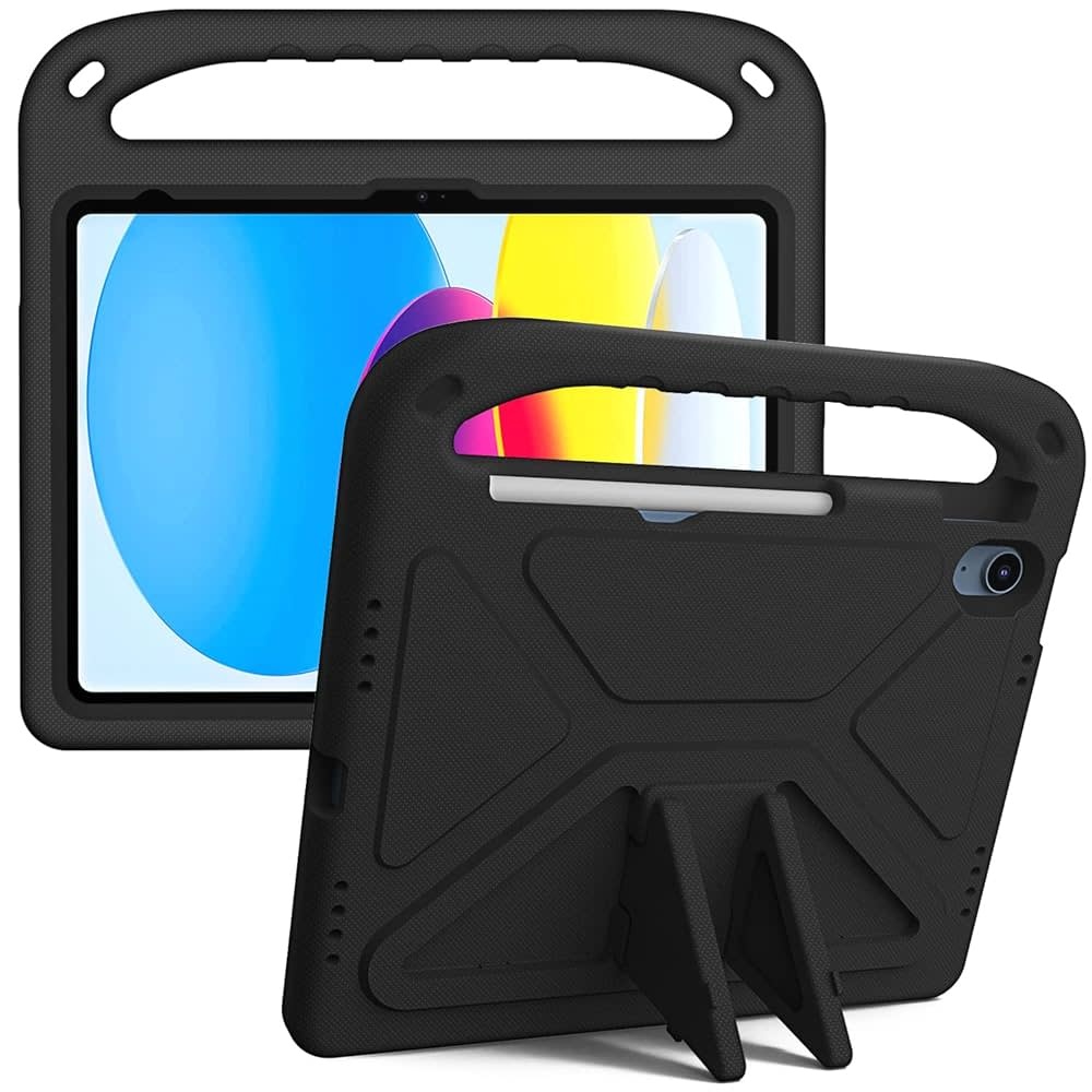 EVA Kids Safe Handle Stand Shockproof with Pencil Holder Case For Apple iPad 10th/11th Gen - Black