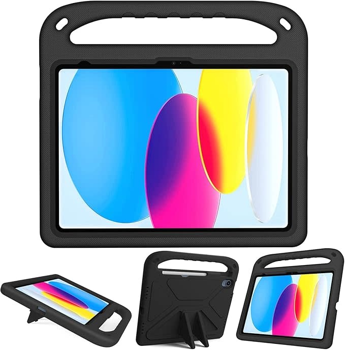 EVA Kids Safe Handle Stand Shockproof with Pencil Holder Case For Apple iPad 10th/11th Gen  - Black