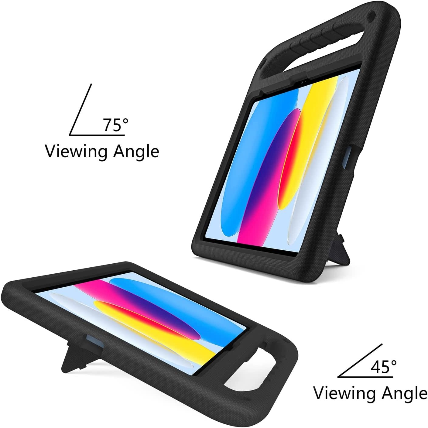 EVA Kids Safe Handle Stand Shockproof with Pencil Holder Case For Apple iPad 10th/11th Gen  - Black