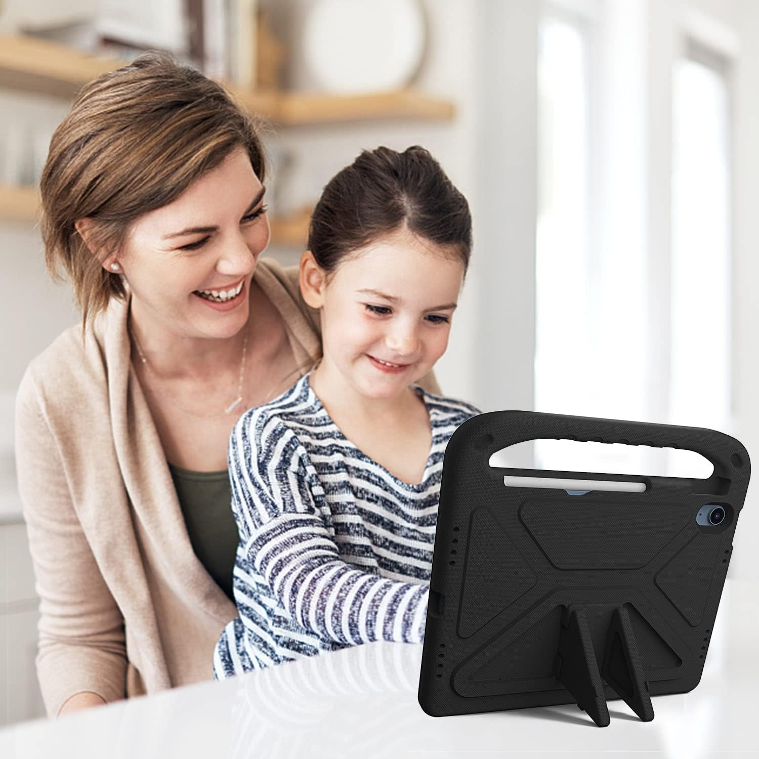 EVA Kids Safe Handle Stand Shockproof with Pencil Holder Case For Apple iPad 10th/11th Gen  - Black