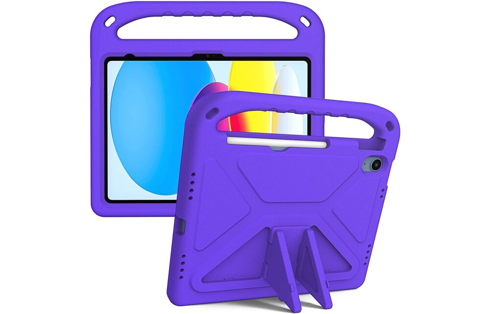 EVA Kids Safe Handle Stand Shockproof with Pencil Holder Case For Apple iPad 10th/11th Gen - Purple