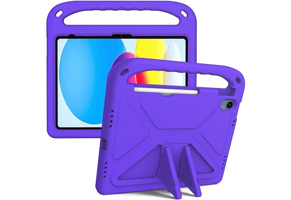 EVA Kids Safe Handle Stand Shockproof with Pencil Holder Case For Apple iPad 10th/11th Gen  - Purple