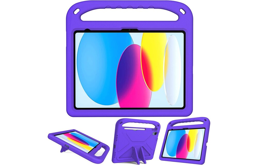 EVA Kids Safe Handle Stand Shockproof with Pencil Holder Case For Apple iPad 10th/11th Gen - Purple