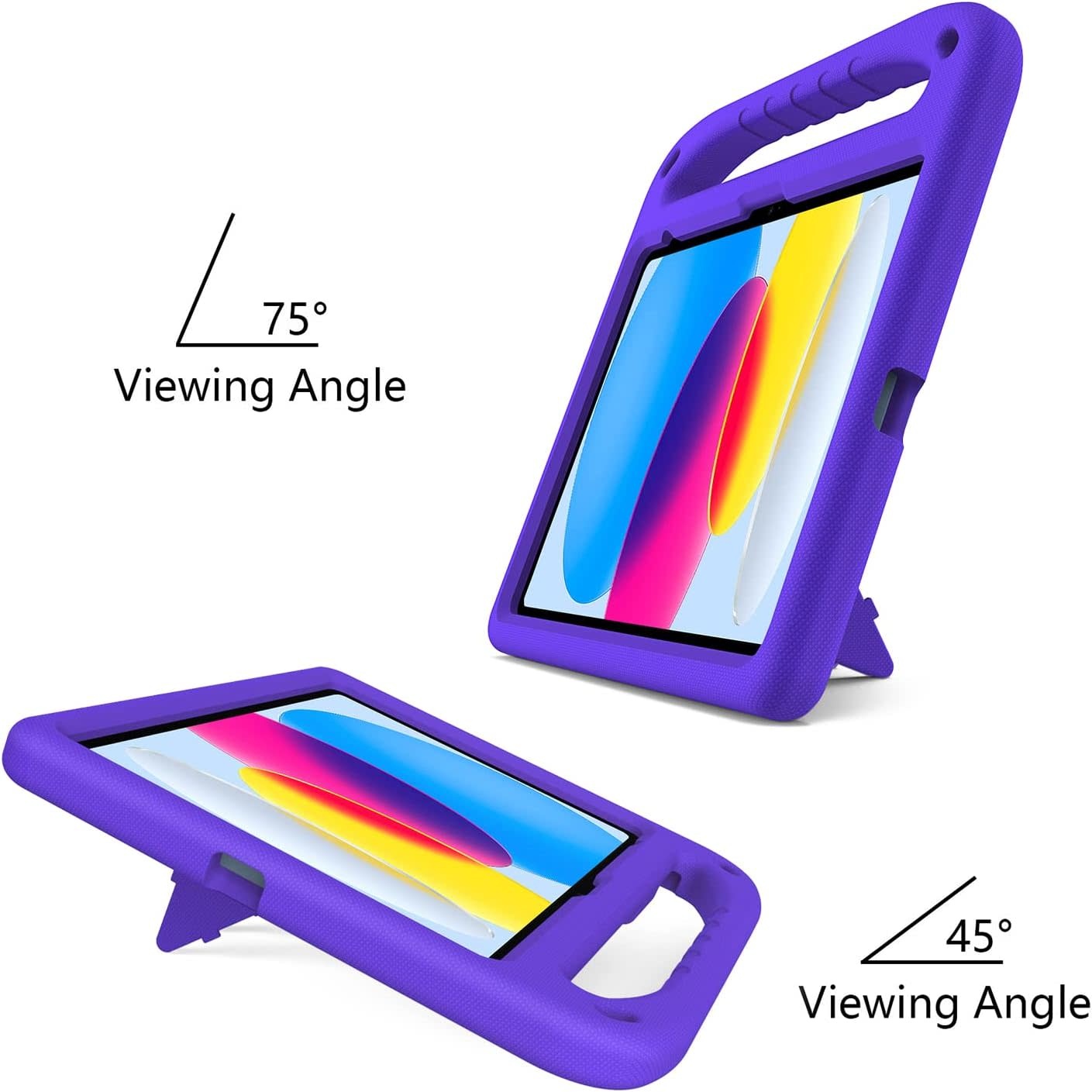 EVA Kids Safe Handle Stand Shockproof with Pencil Holder Case For Apple iPad 10th/11th Gen - Purple