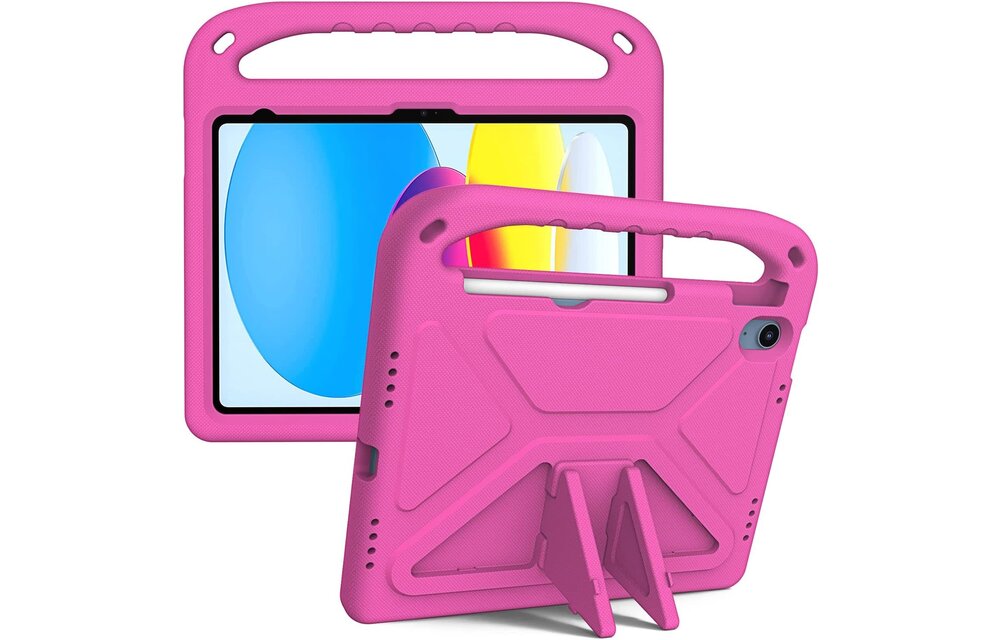 EVA Kids Safe Handle Stand Shockproof with Pencil Holder Case For Apple iPad 10th/11th Gen - Pink