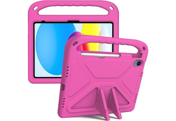 EVA Kids Safe Handle Stand Shockproof with Pencil Holder Case For Apple iPad 10th/11th Gen  - Pink