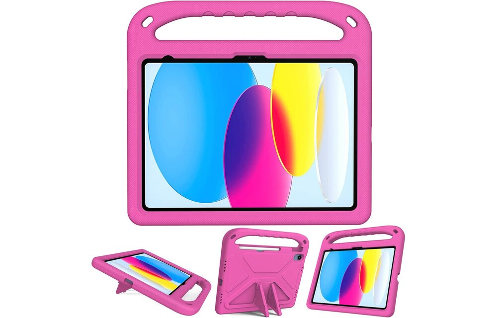 EVA Kids Safe Handle Stand Shockproof with Pencil Holder Case For Apple iPad 10th/11th Gen  - Pink