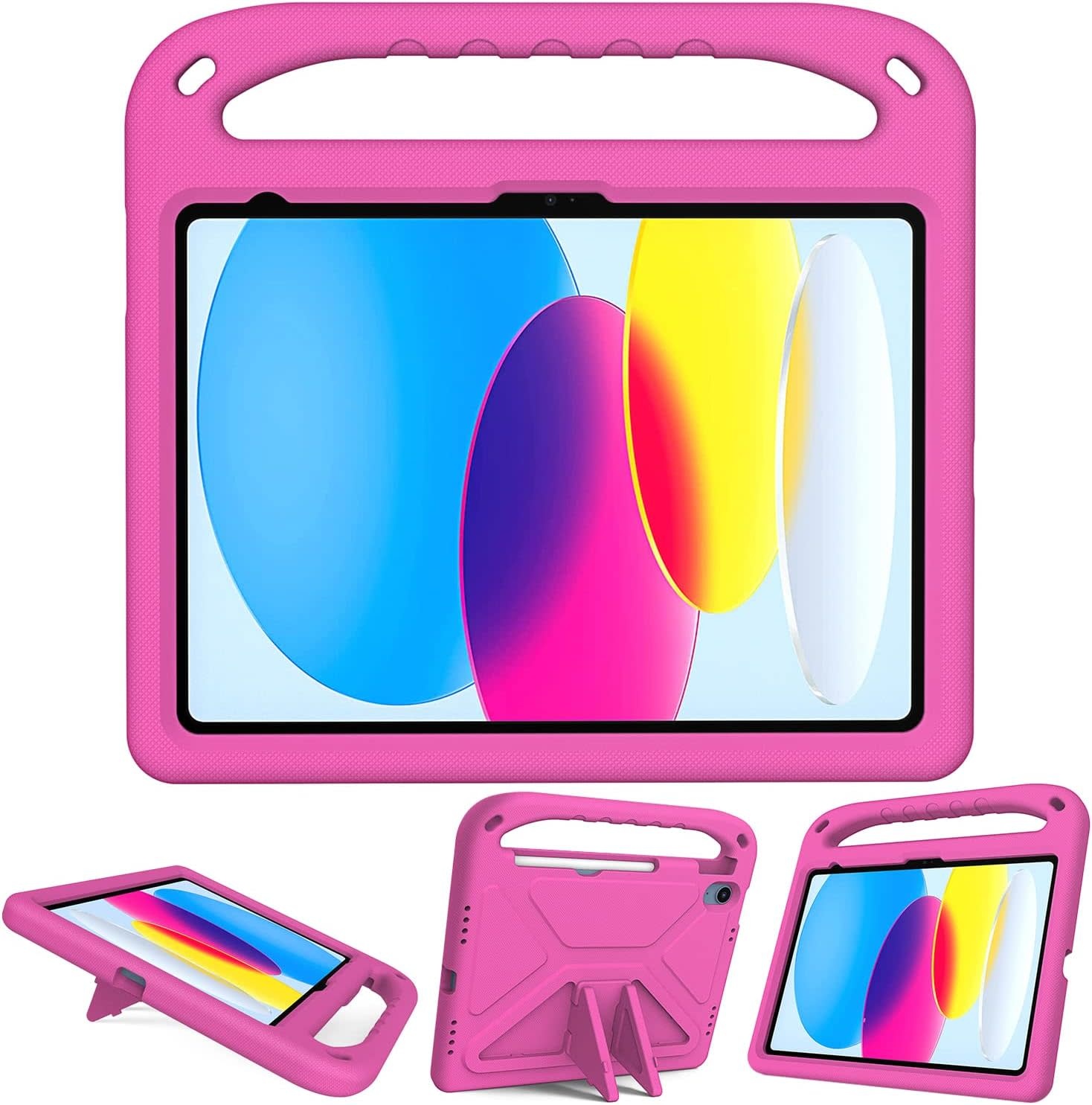 EVA Kids Safe Handle Stand Shockproof with Pencil Holder Case For Apple iPad 10th/11th Gen - Pink