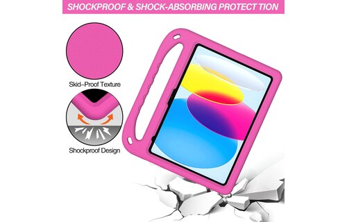 EVA Kids Safe Handle Stand Shockproof with Pencil Holder Case For Apple iPad 10th/11th Gen - Pink