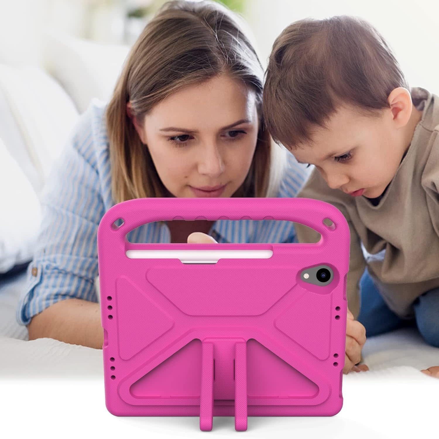 EVA Kids Safe Handle Stand Shockproof with Pencil Holder Case For Apple iPad 10th/11th Gen  - Pink
