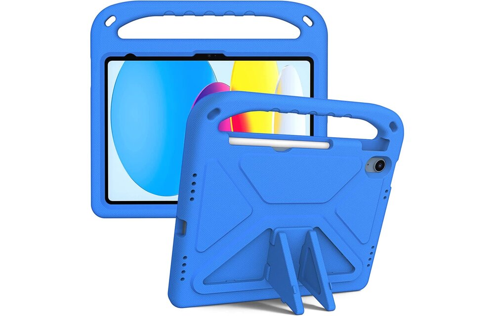 EVA Kids Safe Handle Stand Shockproof with Pencil Holder Case For Apple iPad 10th/11th Gen  - Blue
