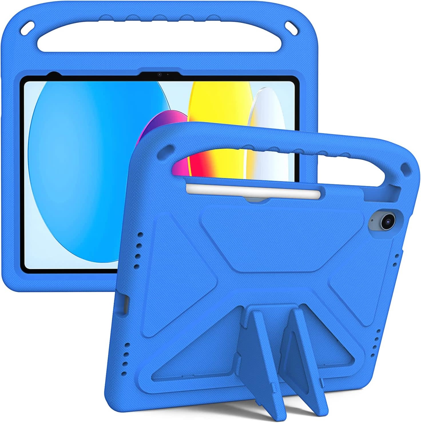 EVA Kids Safe Handle Stand Shockproof with Pencil Holder Case For Apple iPad 10th/11th Gen  - Blue