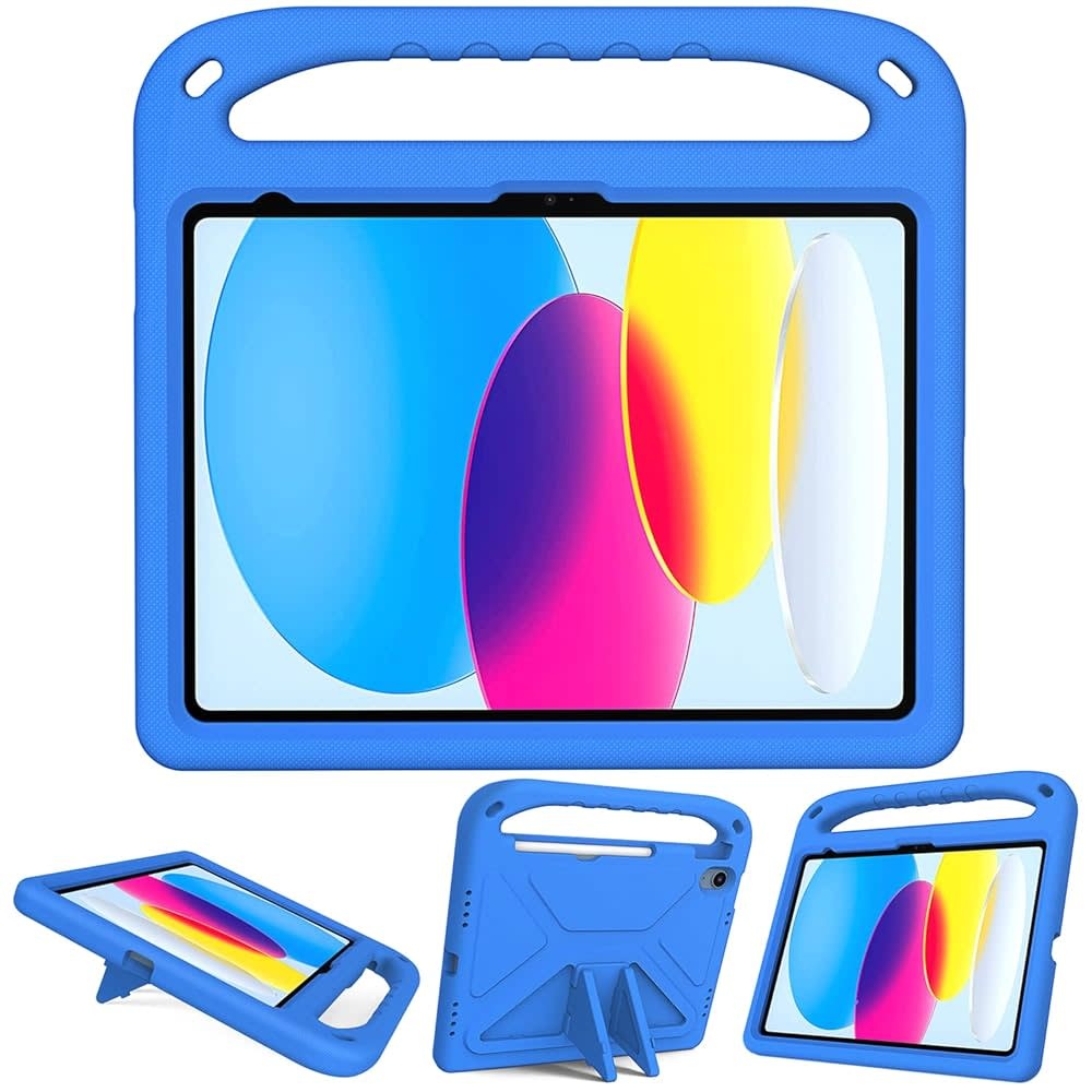EVA Kids Safe Handle Stand Shockproof with Pencil Holder Case For Apple iPad 10th/11th Gen  - Blue