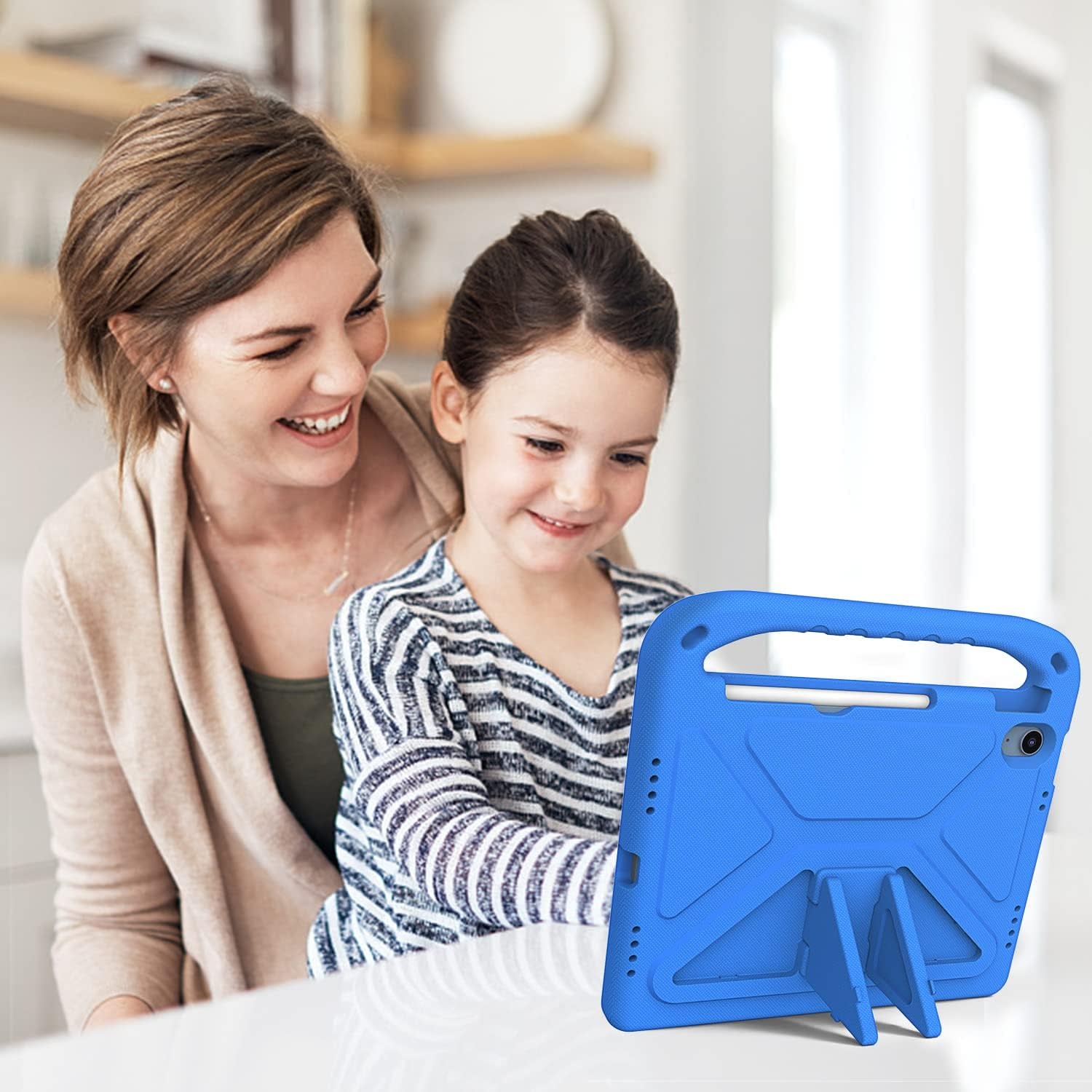 EVA Kids Safe Handle Stand Shockproof with Pencil Holder Case For Apple iPad 10th/11th Gen  - Blue