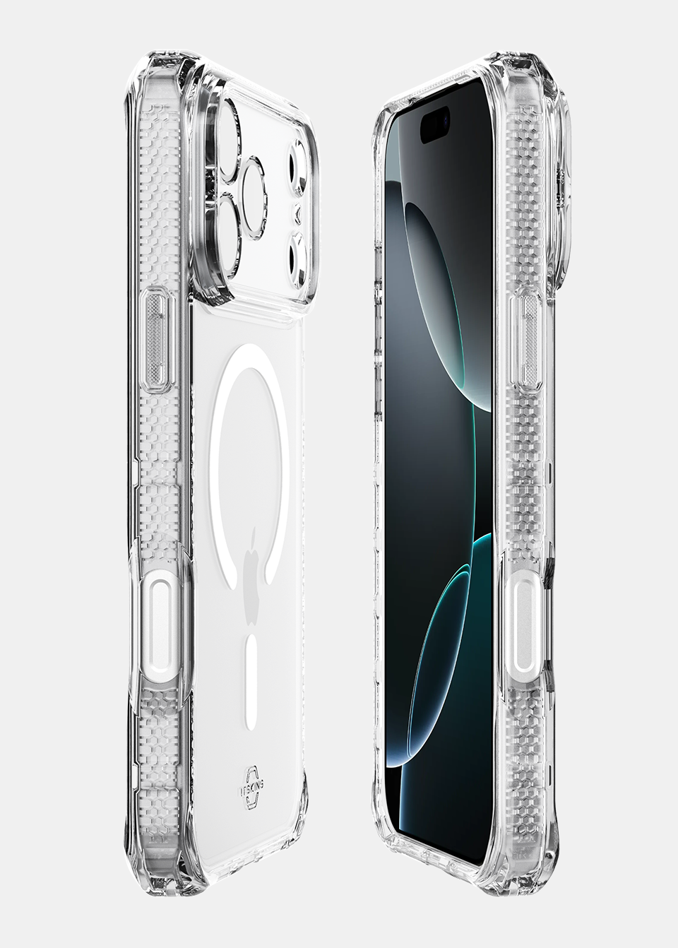 ITSKINS Hybrid Power Bundle 45W Adapter Dual USB-C Port UK + Defense Glass Screen protection + Clear MagSafe Case for Apple iPhone 17 Pro Max