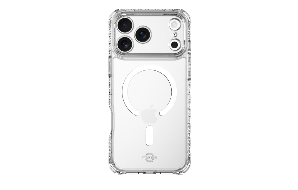 ITSKINS Hybrid Power Bundle 45W Adapter Dual USB-C Port UK + Defense Glass Screen protection + Clear MagSafe Case for Apple iPhone 17 Pro