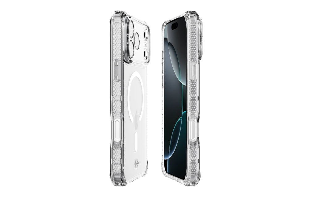 ITSKINS Hybrid Power Bundle 45W Adapter Dual USB-C Port UK + Defense Glass Screen protection + Clear MagSafe Case for Apple iPhone 17 Pro