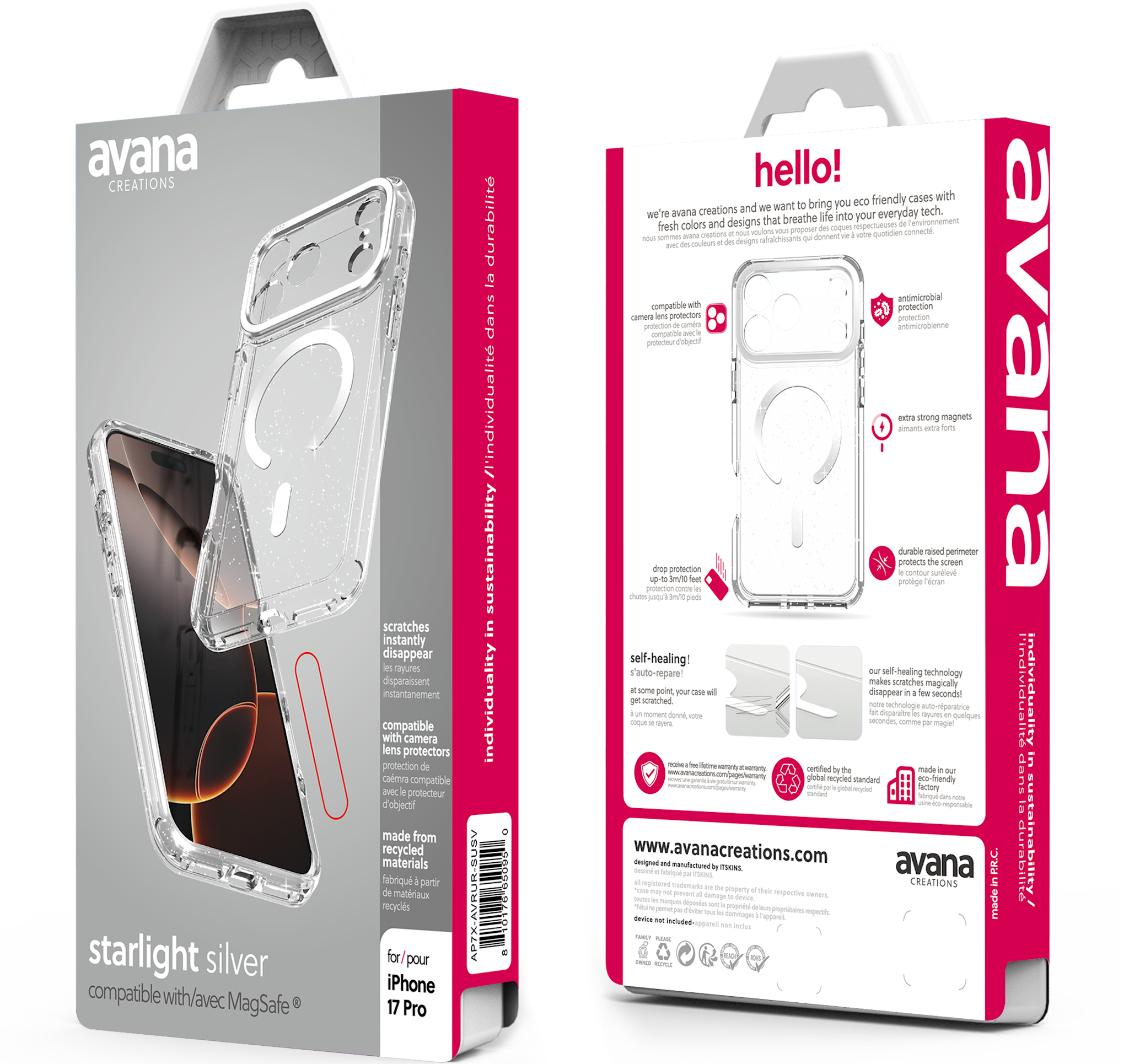 Avana Starlight With Magsafe Case for Apple iPhone 17 Pro - Starlight Silver