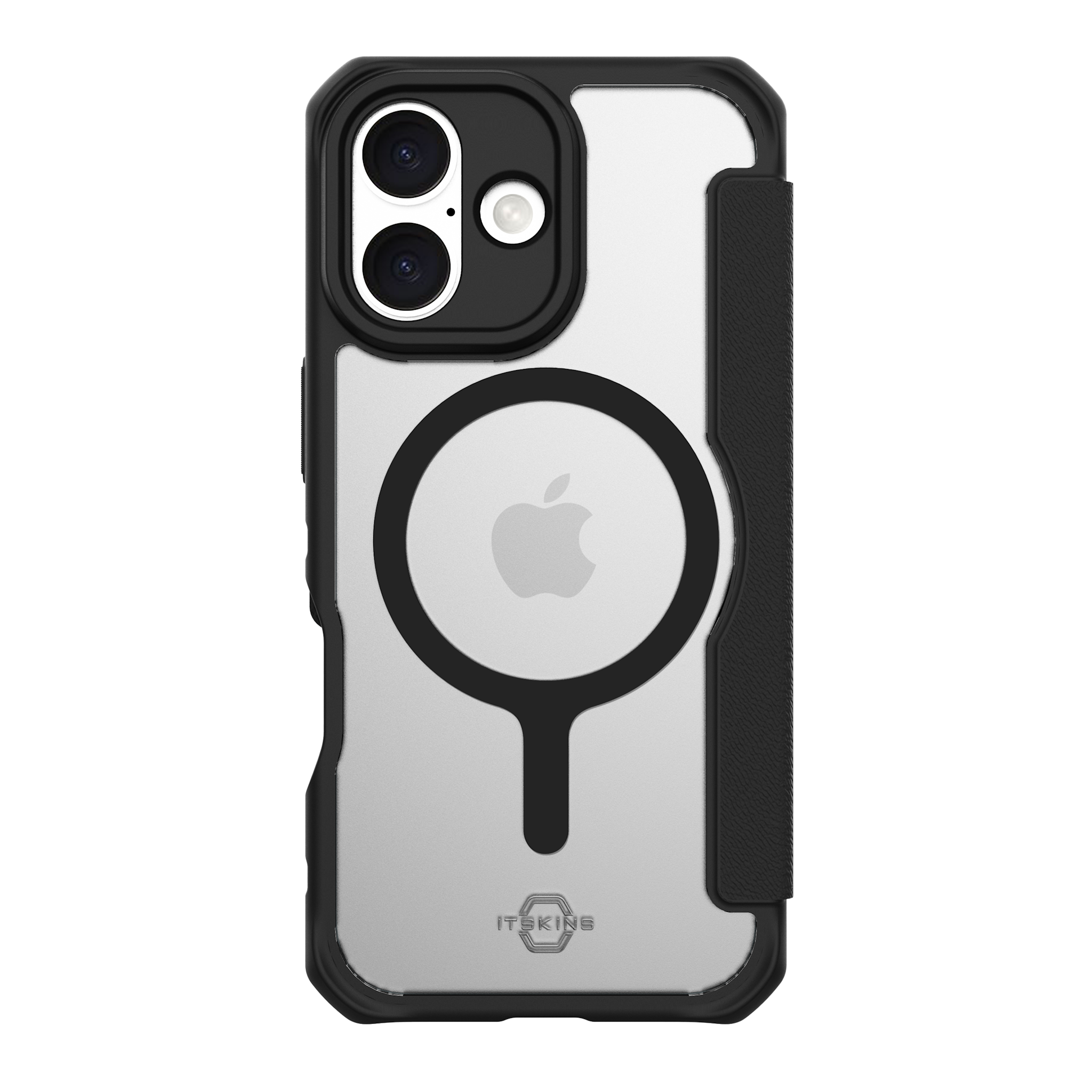 ITSKINS Hybrid R Leather Folio With MagSafe Case for Apple iPhone 17 - Black