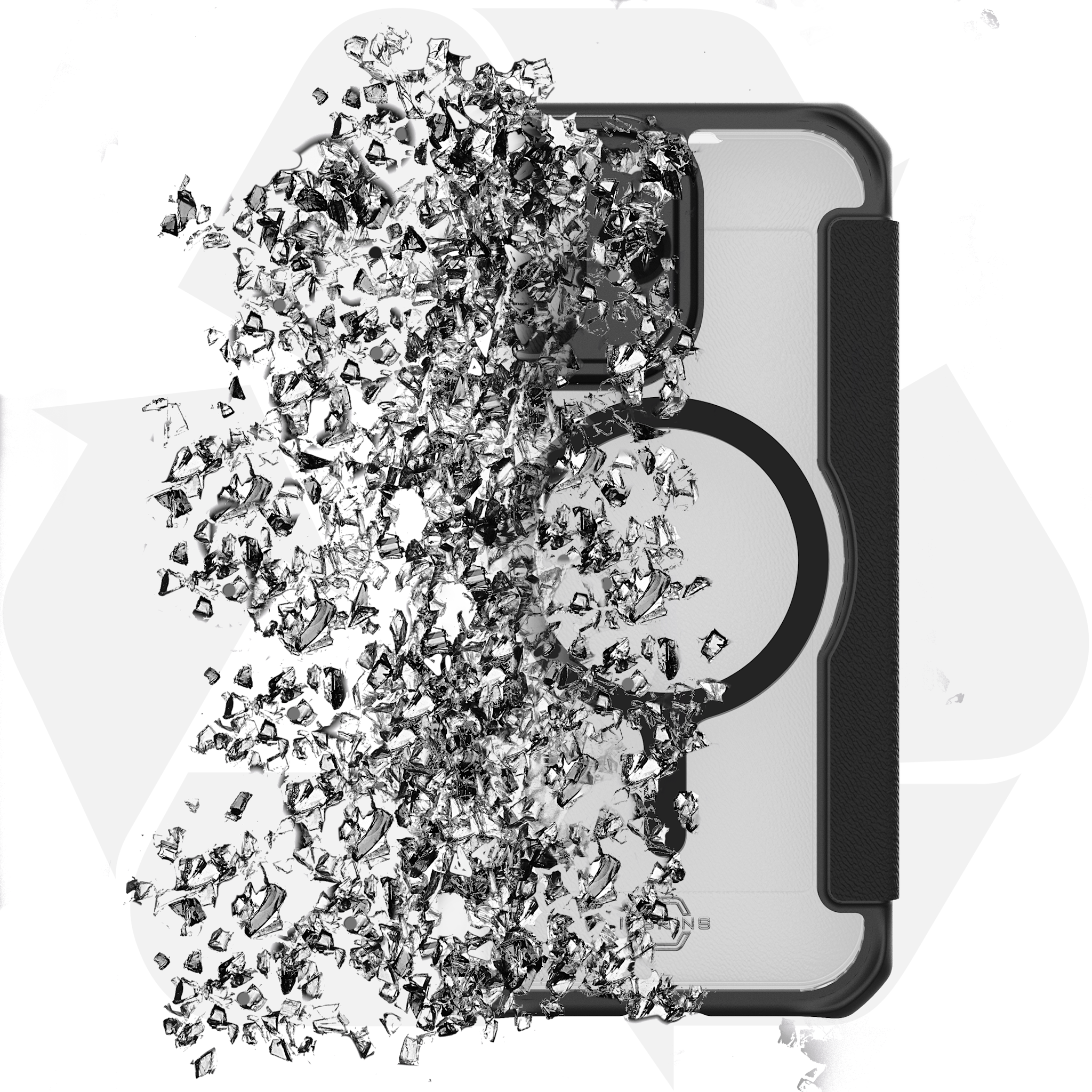 ITSKINS Hybrid R Leather Folio With MagSafe Case for Apple iPhone 17 - Black