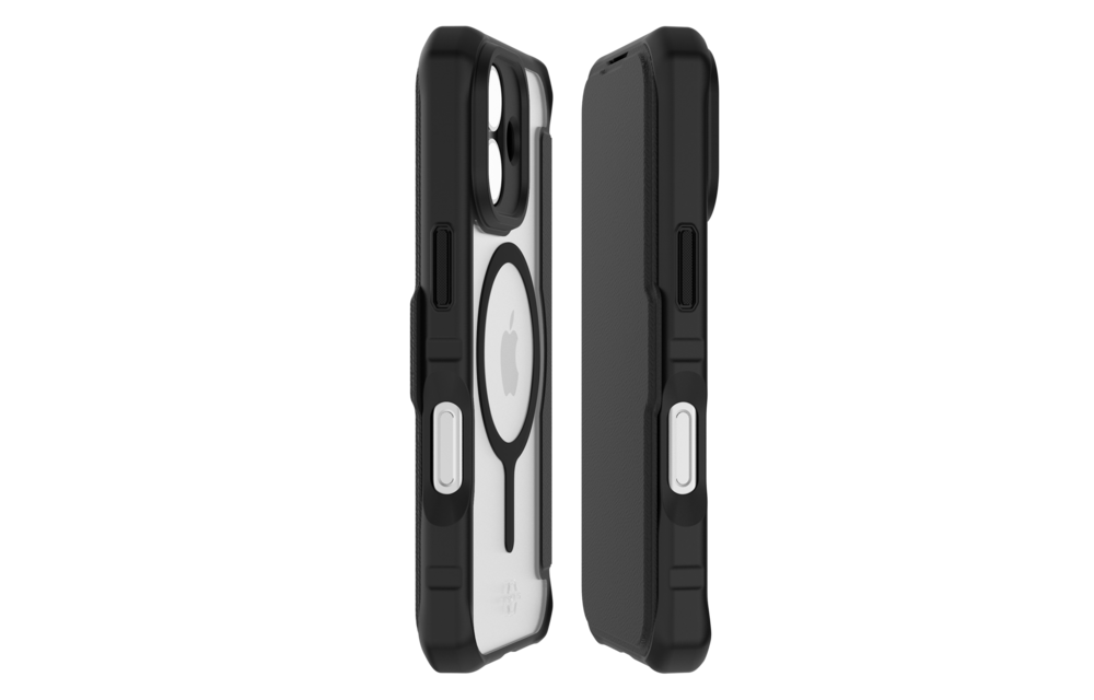 ITSKINS Hybrid R Leather Folio With MagSafe Case for Apple iPhone 17 - Black