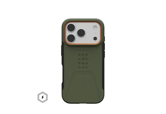 UAG Civilian MagSafe Case for Apple iPhone 17 Pro - Olive / Orange
