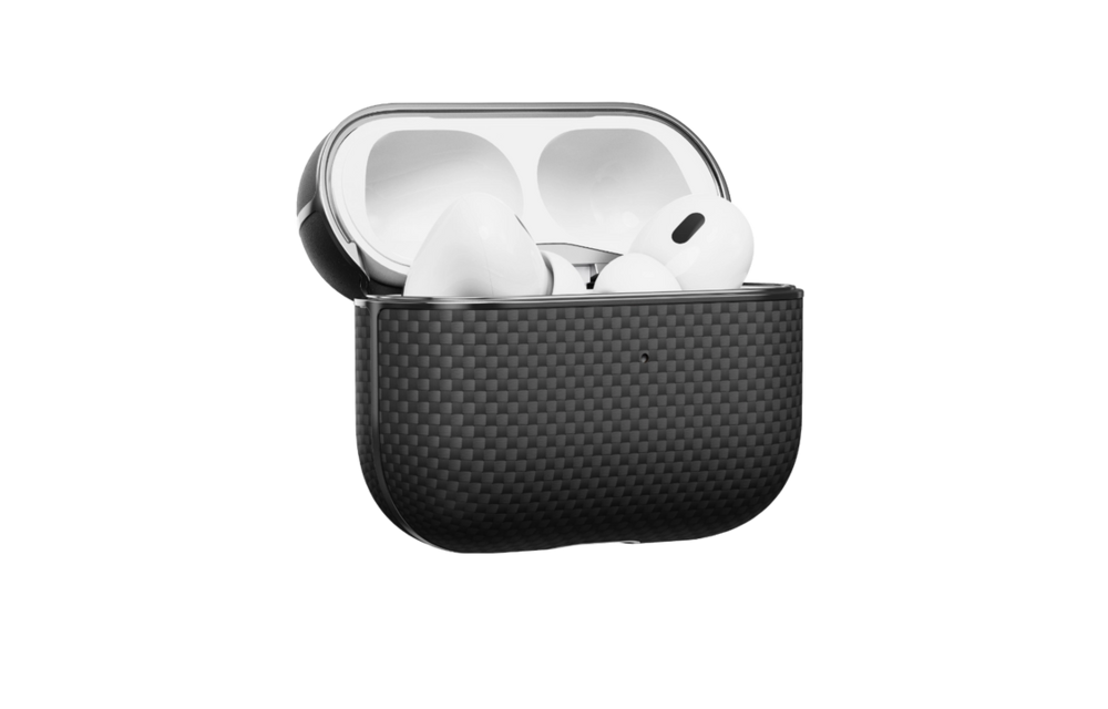 Pitaka Aramid Fiber Magnetic Case for AirPods Pro2 - Black/Gray