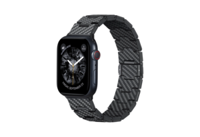 Pitaka Carbon Fiber Link Bracelet Band Retro for Apple Watch Ultra 49mm & 42,44,45.46mm / 38,40,41,42mm - Black/Grey Twil