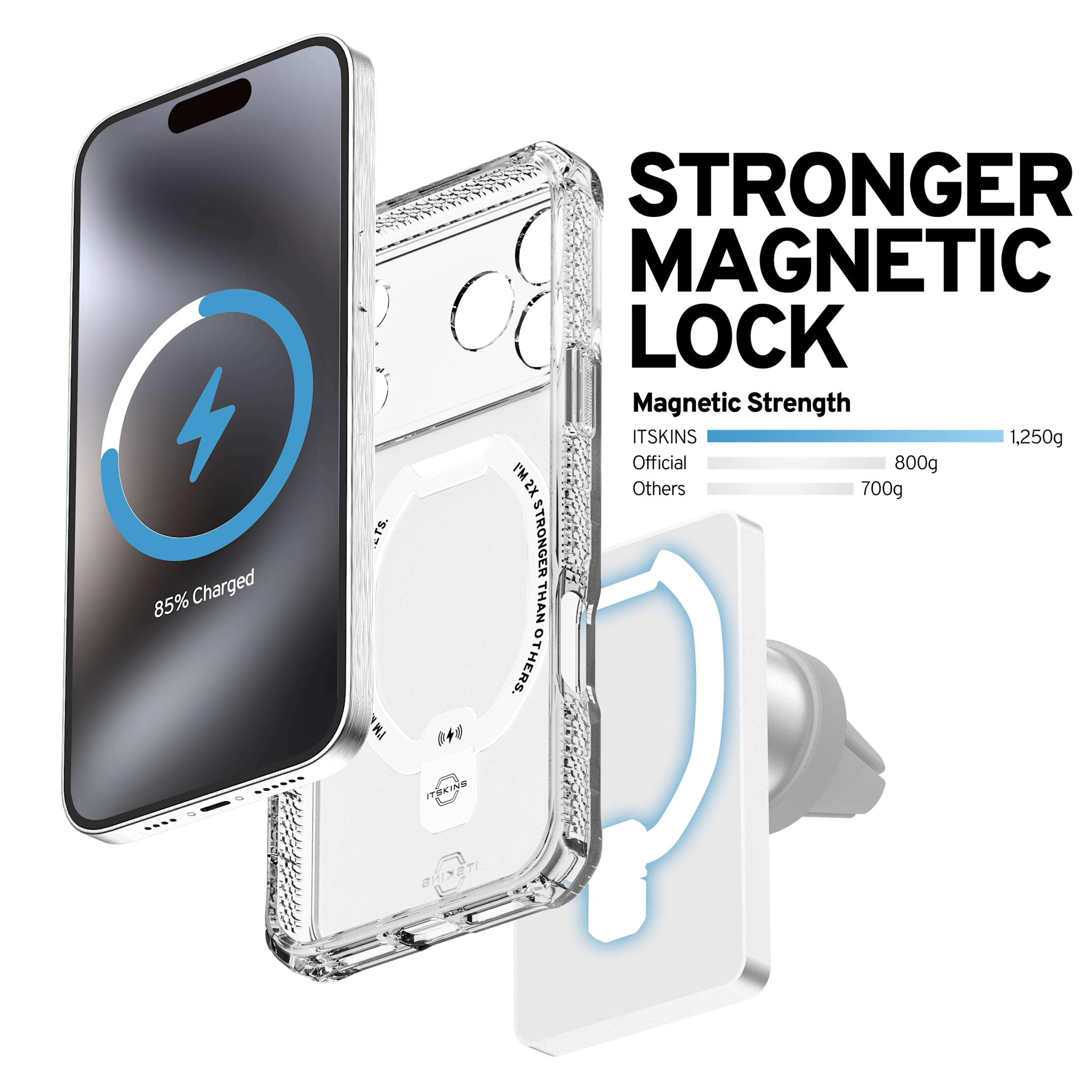 ITSKINS Hybrid R Vapor Stand With MagSafe Case for Apple iPhone 17 Pro - Transparent