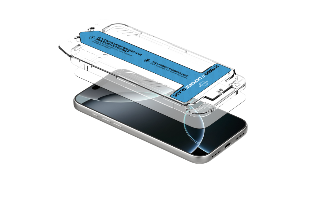 ITSKINS Hybrid Defense Glass Protector With Installation Tray for Apple iPhone 17 Pro Max - Transparent